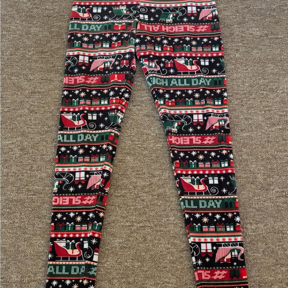 Festive Leggings - Red and Black